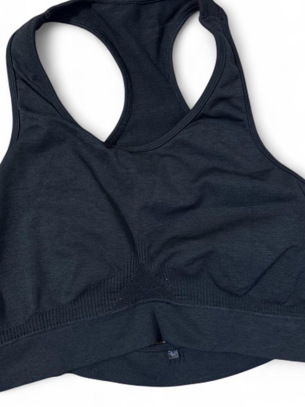 Alphalete Black Racerback Seamless Sports Bra- Activewear